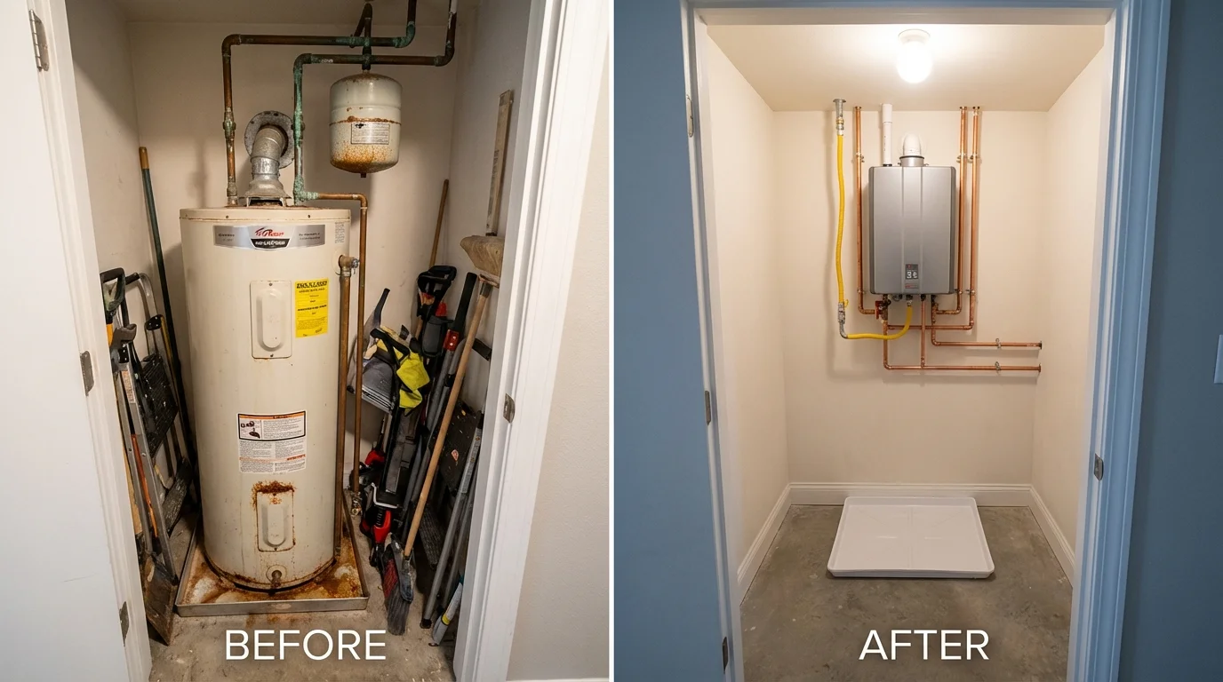 Tank water heater versus wall-mounted tankless unit comparison for Kent, CT homeowners